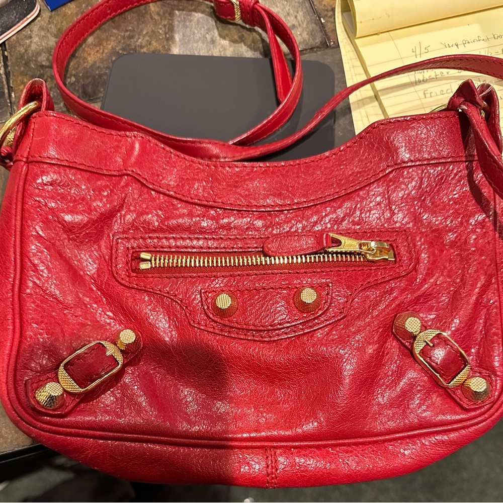 Cherry Red Balenciaga crossbody bag